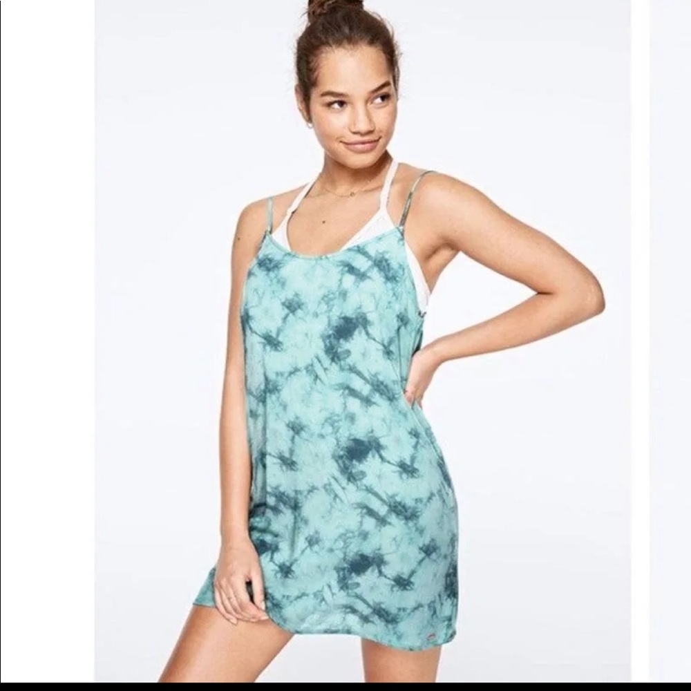 Victoria secret pink tie dye slip dress cover up